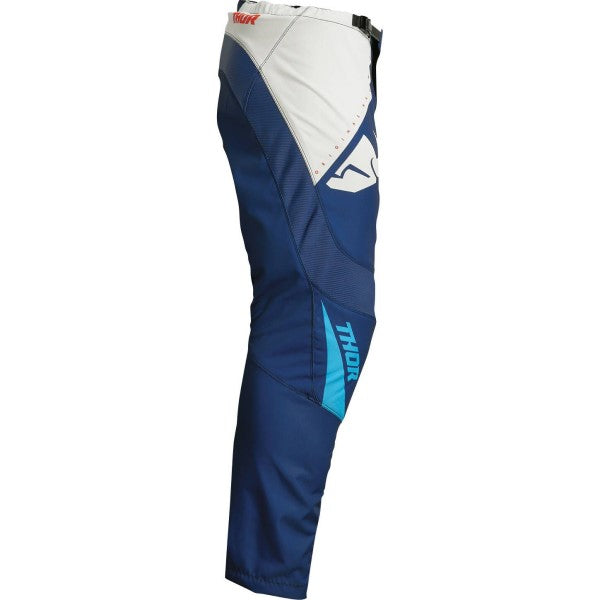 Pantalon de Motocross Sector Edge Junior bleu orange, côté droit