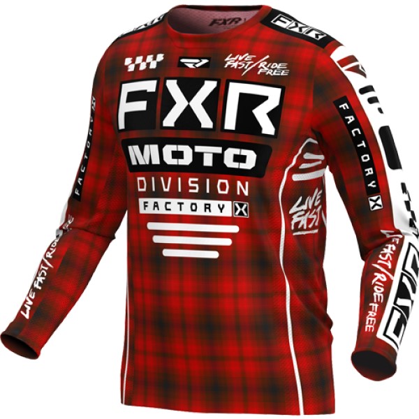 Chandail de Motocross Podium Junior Rouge/Noir