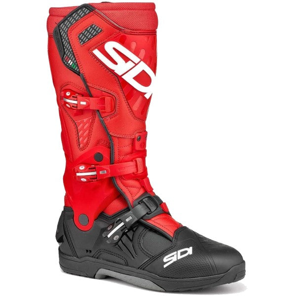 Bottes de Motocross Crossair rouge/noir incliné de face