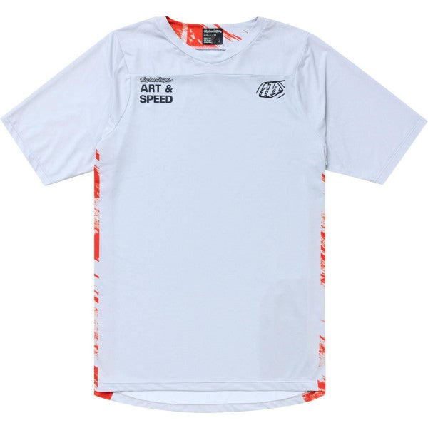 Chandail de vélo Skyline Elemental Manches Courtes/Troy lee/gris blanc de face
