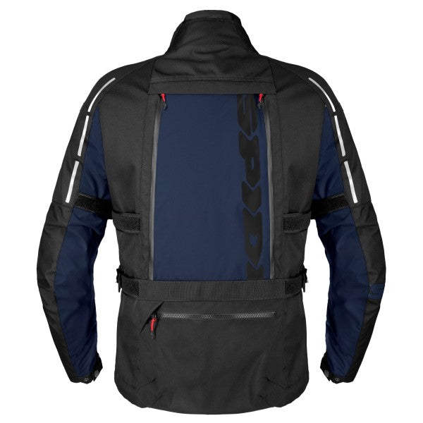 Manteau de Moto 4 Season V3 Noir/Bleu, Dos