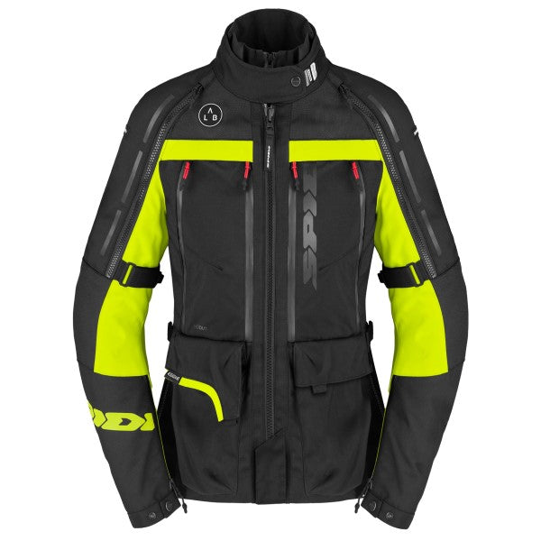 Manteau de Moto 4 Season V3 Femme Noir/Haute Visibilité, de face