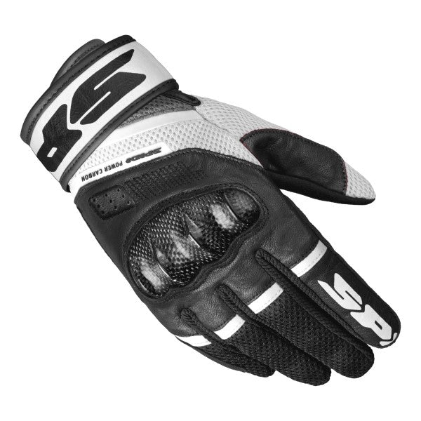 Gants de Moto Power Carbon Noir/Blanc de l'extérieur 