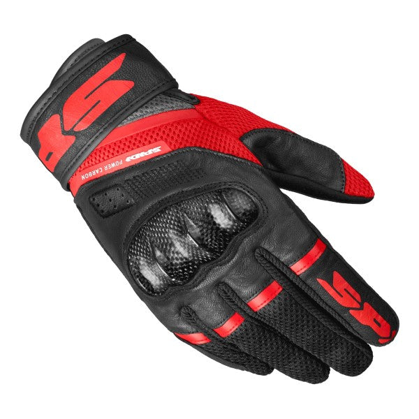 Gants de Moto Power Carbon Noir/Rouge, de l'extérieur 