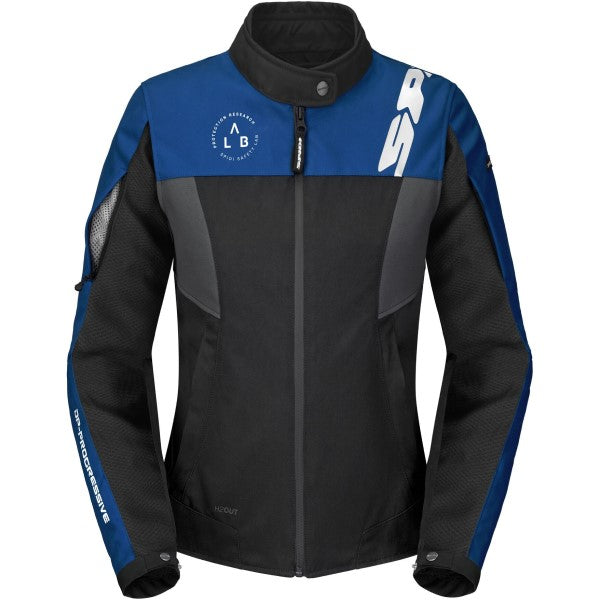 Manteau de Moto Corsa H2Out Femme Noir/Bleu de face