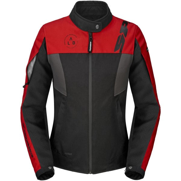 Manteau de Moto Corsa H2Out Femme Noir/Rouge de face
