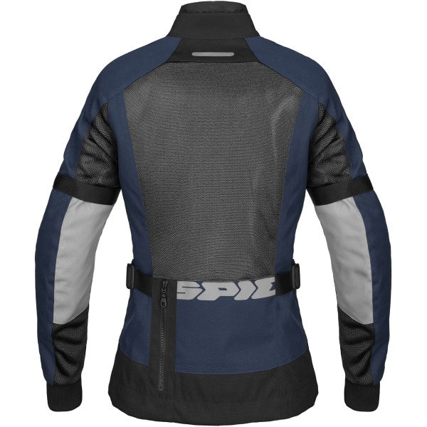 Manteau de Moto Net H2Out Femme Noir/Bleu de dos