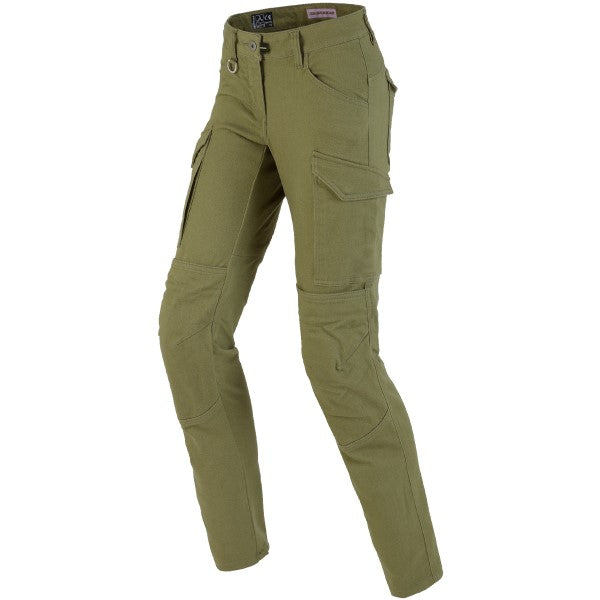 Pantalon de Moto Pathfinder Cargo Femme Vert de face