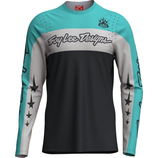 Chandail de vélo Sprint Pro Yo Moto Junior/Troy Lee/ Turquoise de face