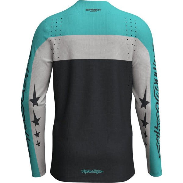 Chandail de vélo Sprint Pro Yo Moto Junior/Troy Lee/ Turquoise de dos