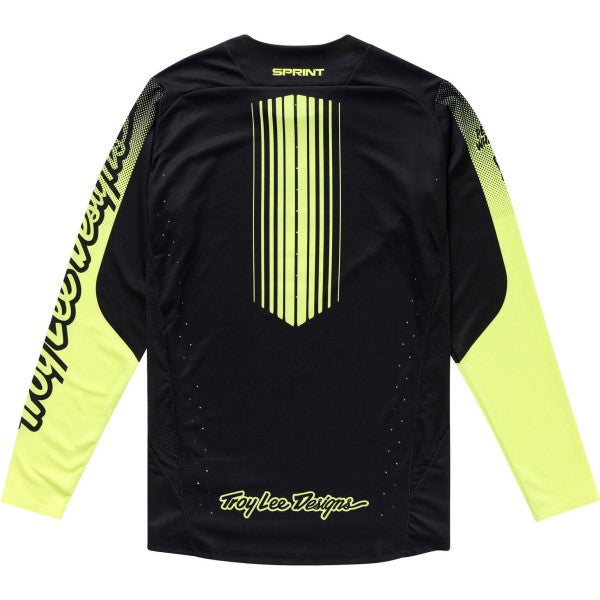 Chandail de vélo Sprint Segment/Troy lee/Noir jaune de dos