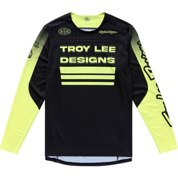Chandail de vélo Sprint Segment/Troy lee/Noir jaune de face 