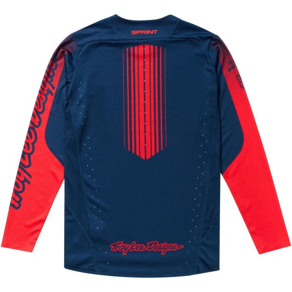 Chandail de vélo Sprint Segment/Troy lee/Bleu rouge de dos