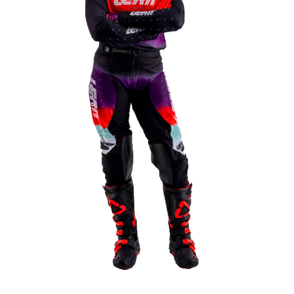 Pantalon de Motocross 4.5 Femme Leatt rouge et multicolore