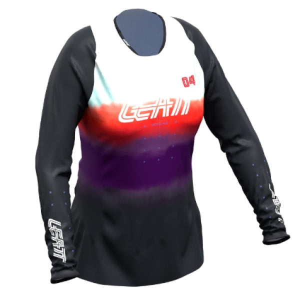 Chandail de Motocross 4.5 Lite Femme Leatt rouge et multicolore