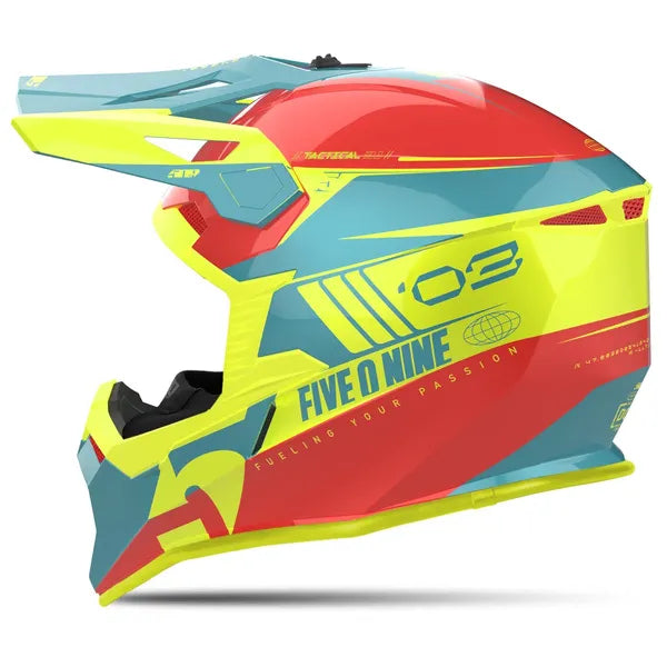 Casque Intégral de Motoneige Tactical 3.1 MTN Rouge/Jaune, de dos
