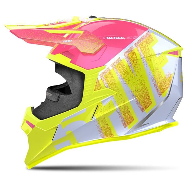 Casque Intégral de Motoneige Tactical 3.1 TR Jaune/Rose, côté gauche