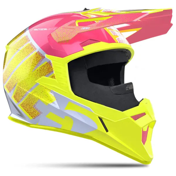 Casque Intégral de Motoneige Tactical 3.1 TR Jaune/Rose, côté droit