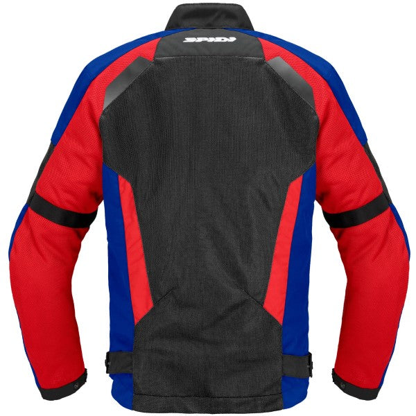 Manteau de Moto Tek Net Noir/Rouge/Bleu côté dos