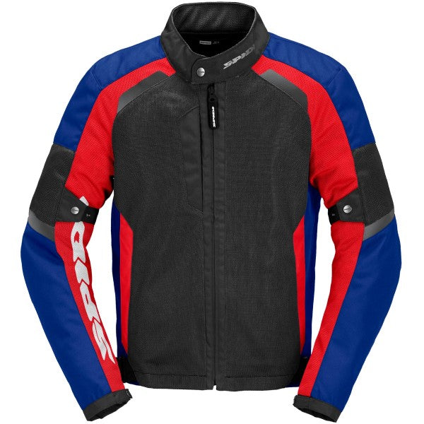 Manteau de Moto Tek Net Noir/Rouge/Bleu côté face