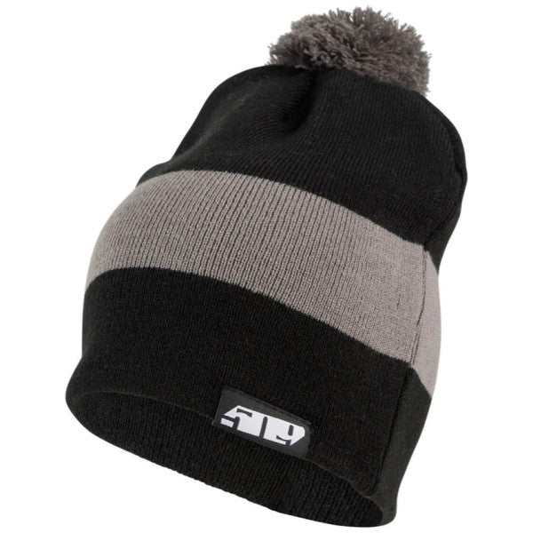 Tuque Trip Pom Noir/Gris incliné de droite