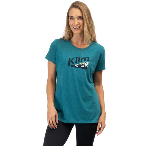 T-Shirt Mountain Peak Tri-blend Femme Klim turquoise