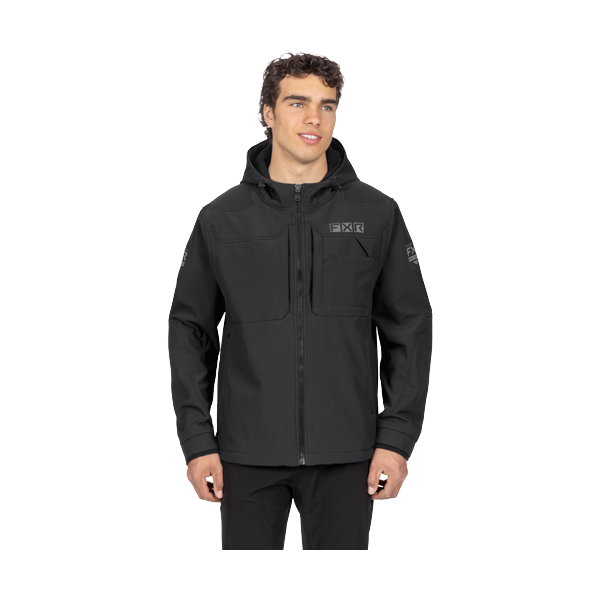 Manteau Stronghold Tech-Shell/FXR/Noir, de face
