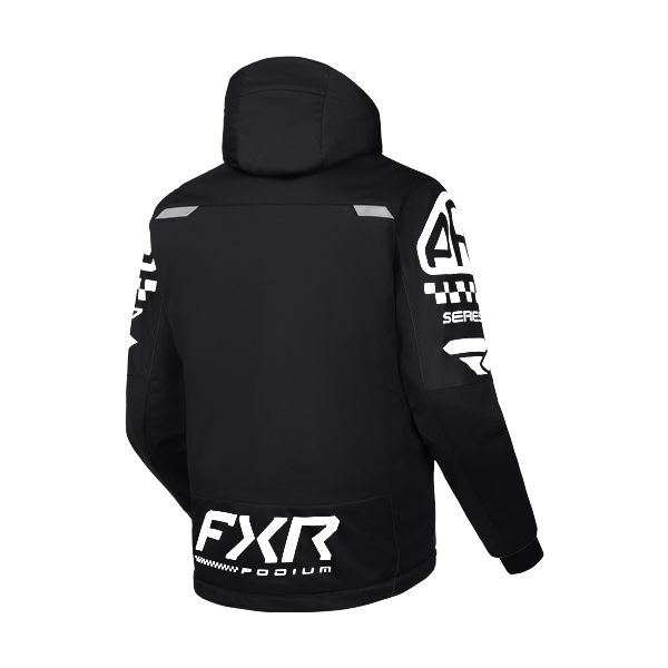 Manteau de Motoneige Podium/FXR, Noir/blanc, de dos