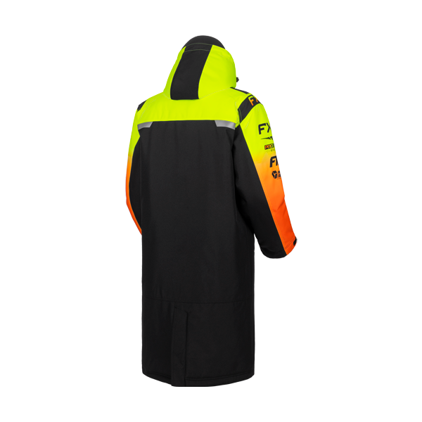 Manteau de Motoneige Isolé Warm-Up/FXR/noir, jaune, orange, de dos