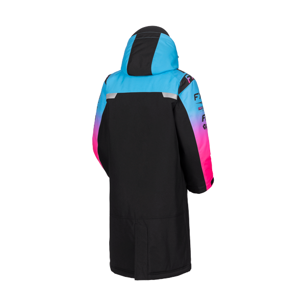 Manteau de Motoneige Isolé Warm-Up/FXR/noir, rose, bleu, de dos