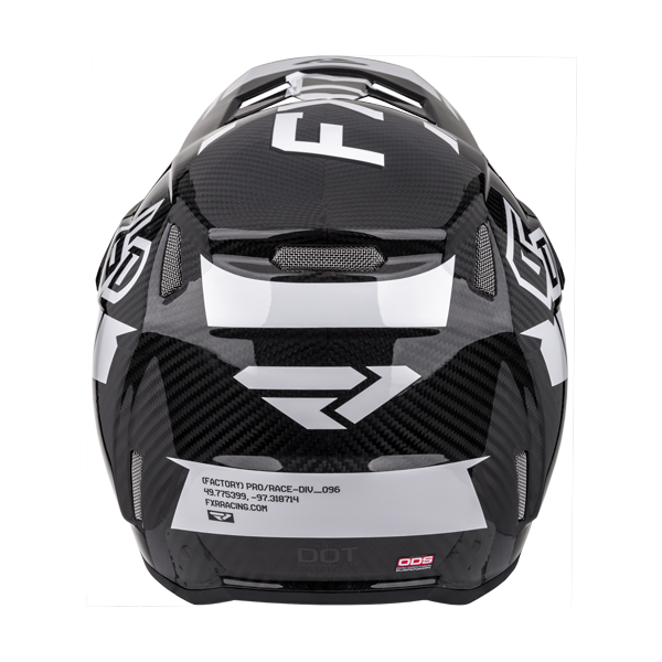 Casque 6D ART-3Y Junior FXR blanc et noir, arrière
