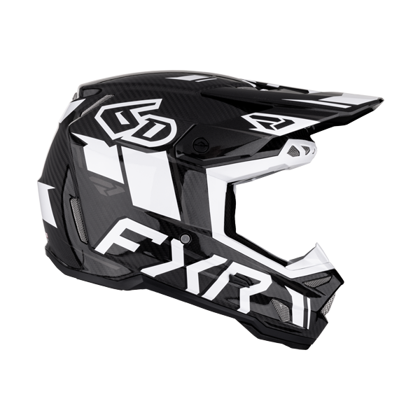 Casque 6D ART-3Y Junior FXR blanc et noir, coté droit