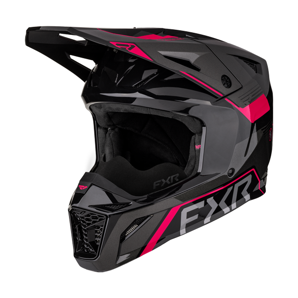 Casque de Snowcross Apex/FXR/ noir fushia, de profil