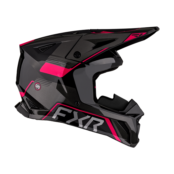 Casque de Snowcross Apex/FXR/ noir fushia, coté droit