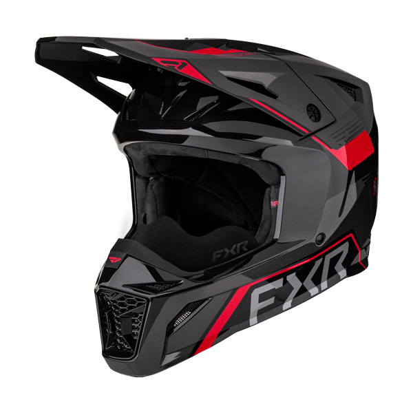 Casque de Snowcross Apex/FXR/ noir rouge, de profil