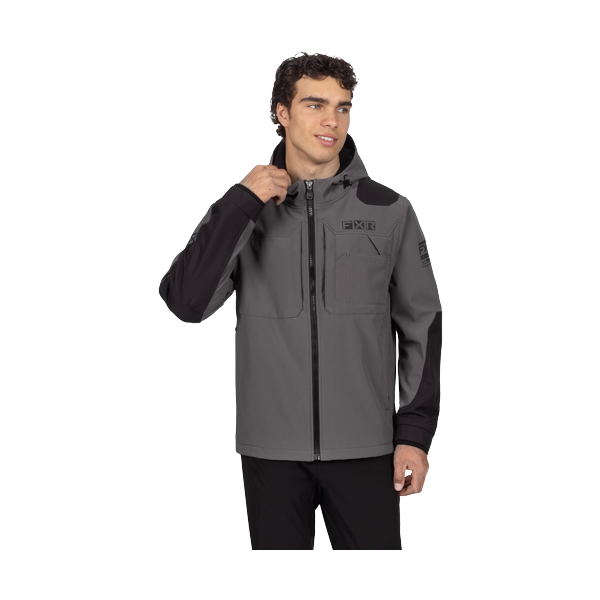 Manteau Stronghold Tech-Shell/FXR/gris, Noir, de face