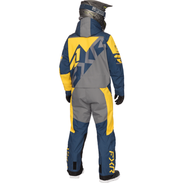 Ensemble de Motoneige Cold Cross CX Lite/FXR/gris, bleu, jaune, de dos