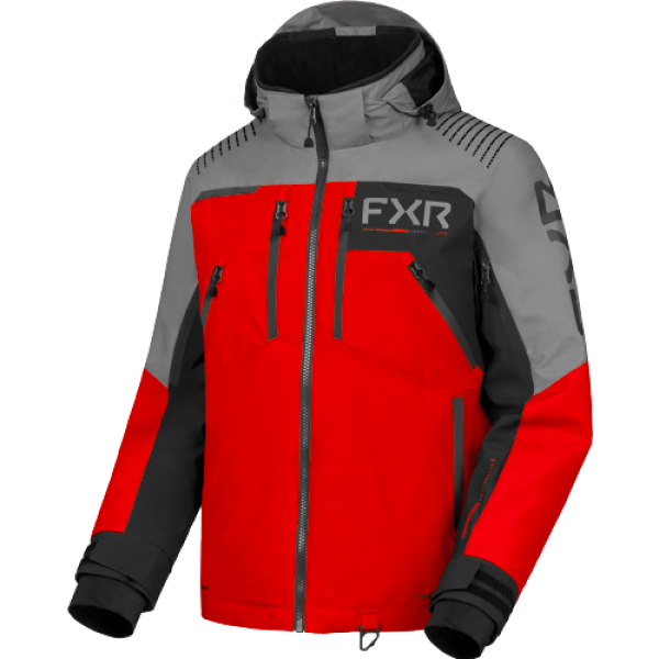 Manteau de Motoneige Vertical MTX Lite/FXR, rouge/gris/de face
