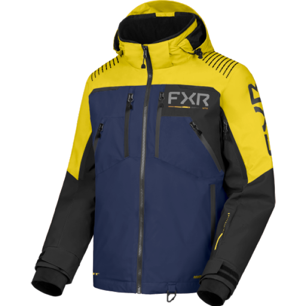 Manteau de Motoneige Vertical MTX Lite/FXR, bleu/jaune/de face