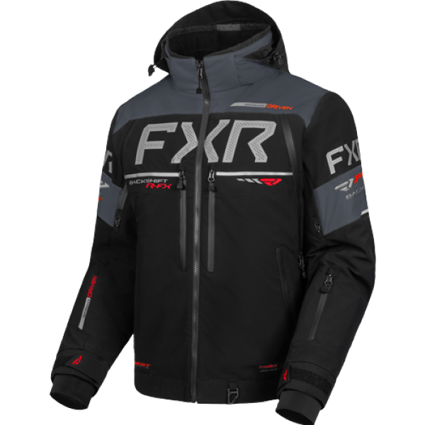 Manteau de Motoneige Backshift R-FX 2-en-1/ noir, gris, rouge/de face