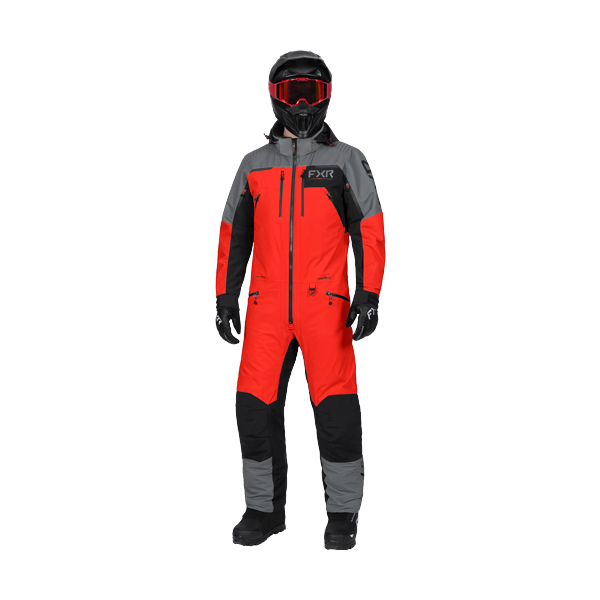 Ensemble de Motoneige Vertical MTX Lite/FXR/Rouge, Noir, de face