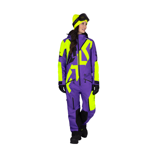 Ensemble de Motoneige Cold Cross CX Lite Femme/FXR/mauve, jaune, de face
