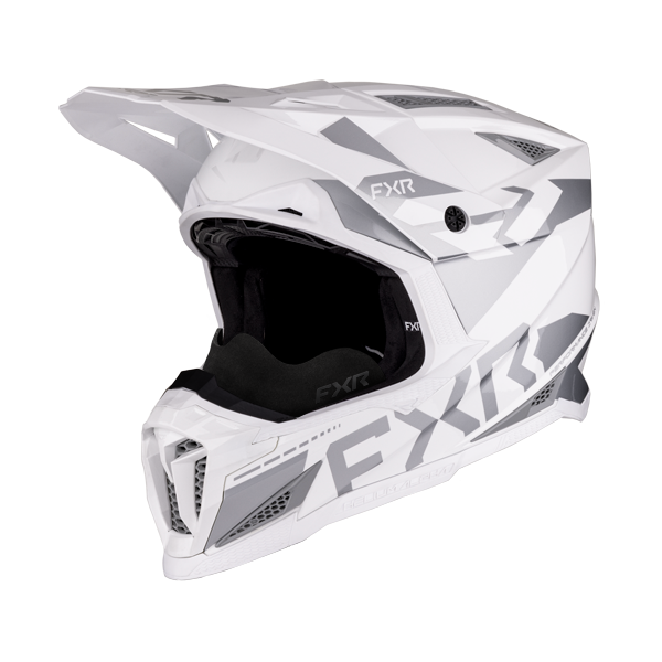 Casque de Snowcross Helium Alpha/FXR/ blanc, de profil