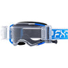 Lunette de Motocross Factory Ride Roll-Off Bleu, de face