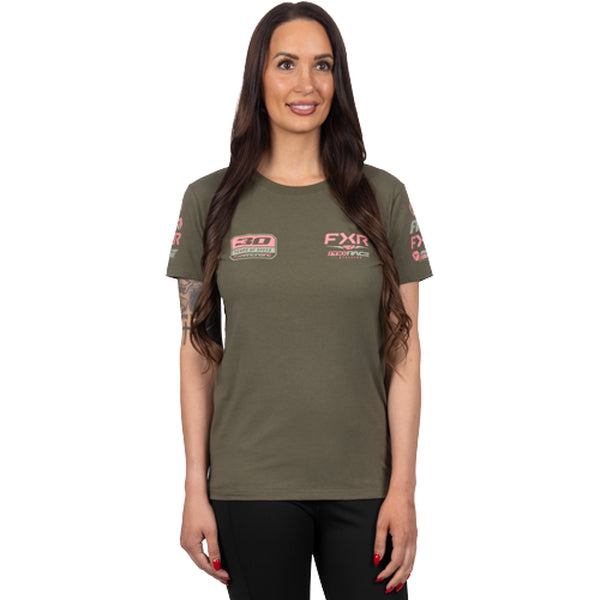 T-Shirt Race Division Premium Femme Kaki, de face