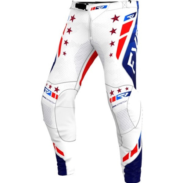 Pantalon de Motocross Helium 25.7 Bleu/Blanc/Rouge de face
