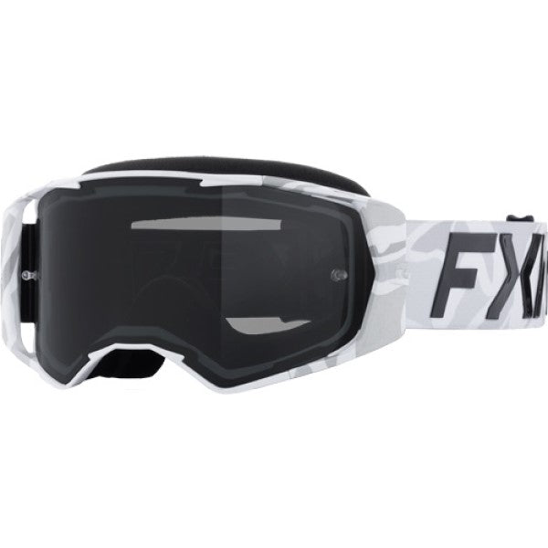 Lunette de Motocross FXR Factory,  Blanc, de face