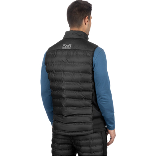 Manteau Matelassé Hybride Podium Sans Manche FXR noir, de dos