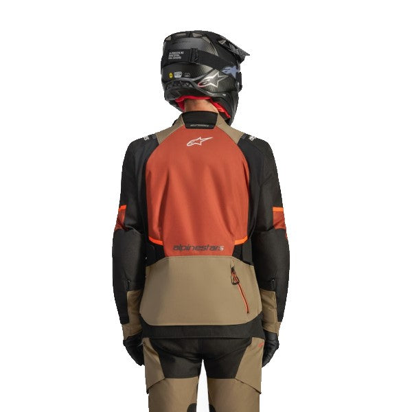 Manteau de Moto Andes V4 Drystar Brun/Orange, Dos
