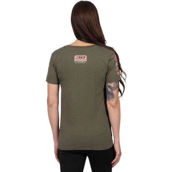 T-Shirt Race Division Premium Femme Kaki, de dos